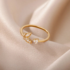 Magniffique Bague Papillon Élégance Dorée