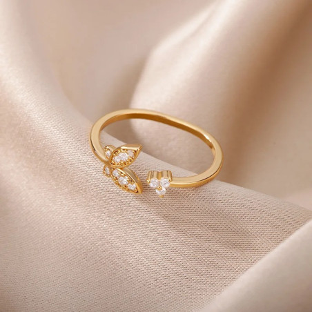 Magniffique Bague Papillon Élégance Dorée