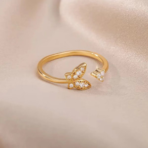 Magniffique Bague Papillon Élégance Doré