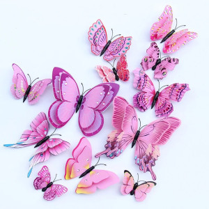 Lot de Stickers Papillon “Nuée Féerique Multicolore” - couleur rose