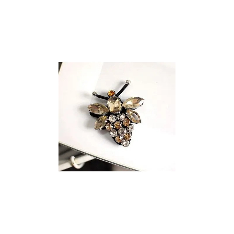 Broche Abeille Éclat Cristallin Doré