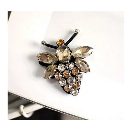 Broche Abeille Éclat Cristallin Doré