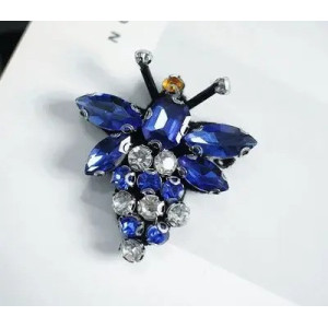 Broche Abeille Saphir Bleu Étincelant