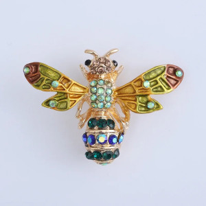 Broche Abeille Émeraude Impériale Chatoyante