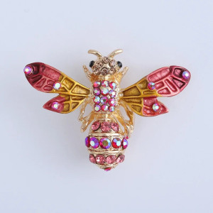Broche Abeille Rosée Féérique Scintillante