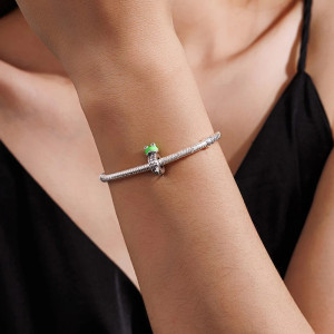 Pulsera Rana con Dijes Verdes Brillantes | Joyas Naturaleza