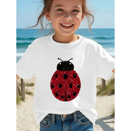 Camiseta "Alegre" de Mariquita para Niña - 100% Algodón
