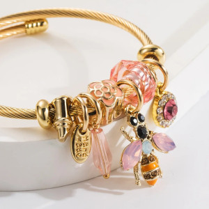 Pulsera Abeja 'Tesoro Dorado' - Joya Elegante de Acero Inox