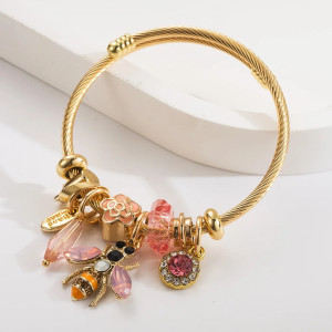 Pulsera Abeja 'Tesoro Dorado' - Joya Elegante de Acero Inox