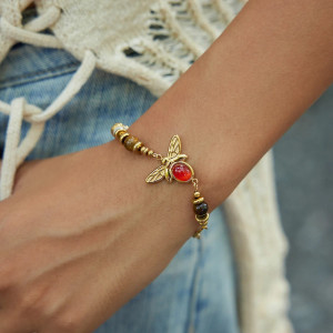 Pulsera de Abeja 'Dulzura Dorada' | Joya en Oro y Plata