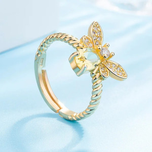 Anillo Abeja 'Miel Preciosa' - Joya Original en Acero Dorado