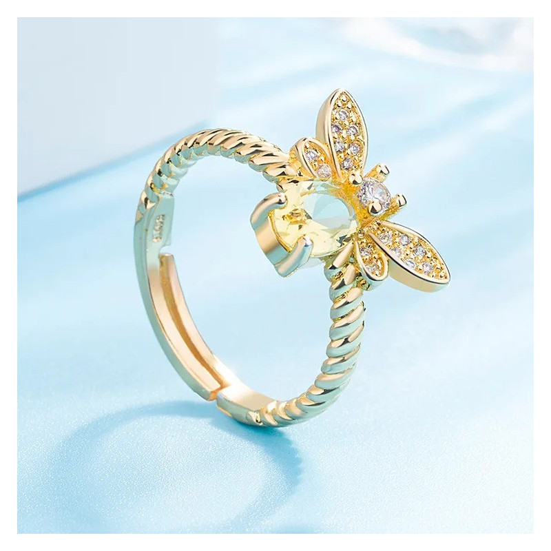Anillo Abeja 'Miel Preciosa' - Joya Original en Acero Dorado
