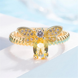 Anillo Abeja 'Miel Preciosa' - Joya Original en Acero Dorado