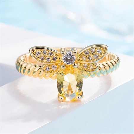 Anillo Abeja 'Miel Preciosa' - Joya Original en Acero Dorado