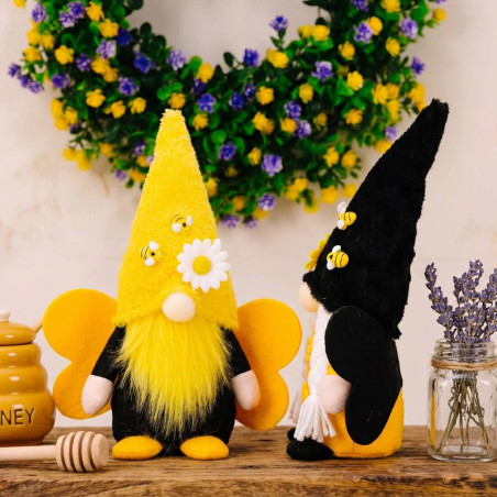 Gnomo Abeja "Llunares de Miel" | Decoración Natural y Cálida