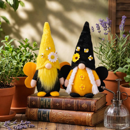 Gnomo Abeja "Llunares de Miel" | Decoración Natural y Cálida
