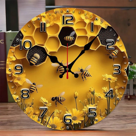 Reloj de Pared Abeja "Geometría Real" | Diseño moderno y único