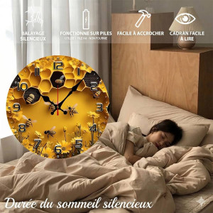 Reloj de Pared Abeja "Geometría Real" | Diseño moderno y único