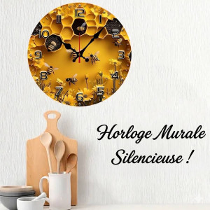Reloj de Pared Abeja "Geometría Real" | Diseño moderno y único