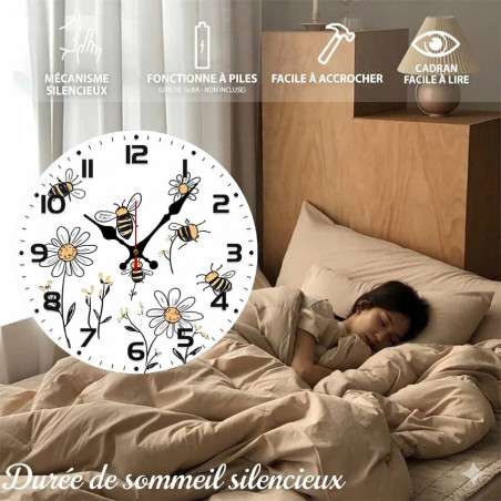 Reloj de Pared Abeja "Sueño de Flores" | Decoración Original