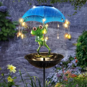 Estatua Rana de Jardín Solar – Decoración Exterior con Luz