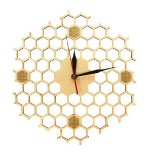 Reloj de Pared Abeja de Madera | Diseño Panal | Idea Regalo