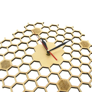 Reloj de Pared Abeja de Madera | Diseño Panal | Idea Regalo