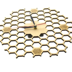 Reloj de Pared Abeja de Madera | Diseño Panal | Idea Regalo
