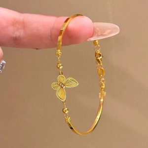 Pulsera Mariposa Destello Dorado Ajustable