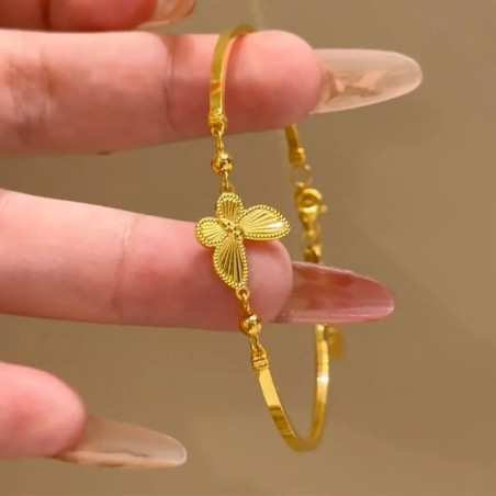 Pulsera Mariposa Destello Dorado Ajustable