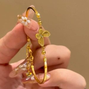 Pulsera Mariposa Destello Dorado Ajustable