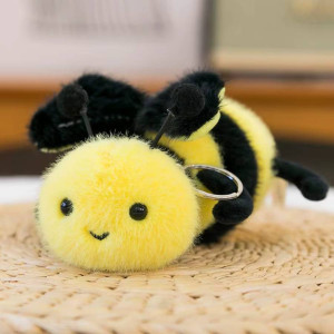 Bonito Llavero Abeja de Peluche Pequeña Zumbadora