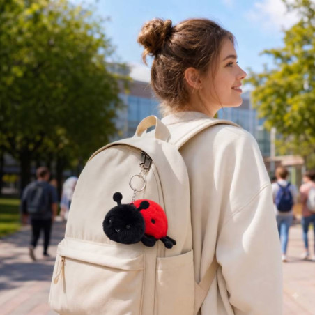 Llavero Mariquita de Peluche «Pequeño Amuleto de la Suerte»
