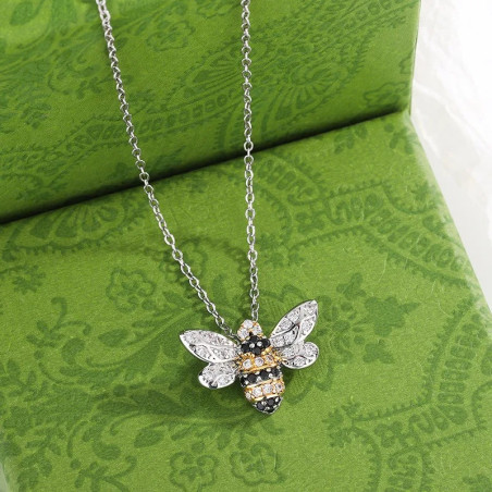 Collar Abeja Brillo Cristalino