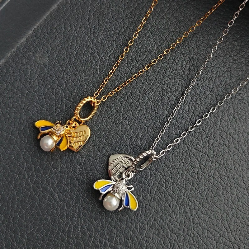 Collar Abeja Perla de Miel - ¡2 colores a elegir!