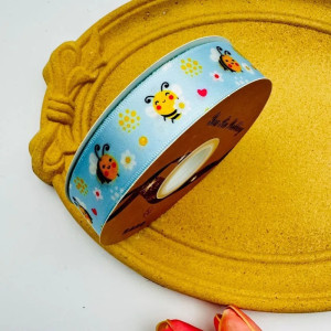 Cinta de Satén Abeja «Abeja Cariñosa Pastel» | 45 m para DIY y Regalos