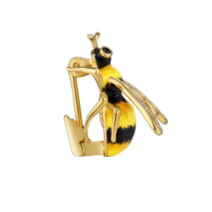 Vista lateral Broche Abeja Destello de Miel