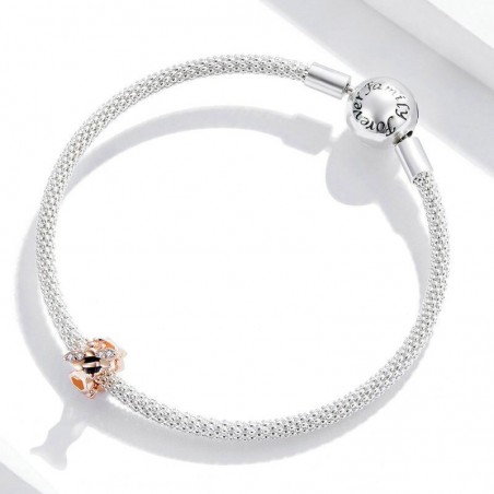 Bracelet abeille de couleur or rose en argent Sterling 925