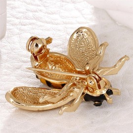Magnifique broche abeille en émail vue dessous