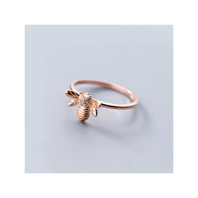 Anillo de Abeja Fino en Plata de Ley 925 - Plata u Oro Rosa