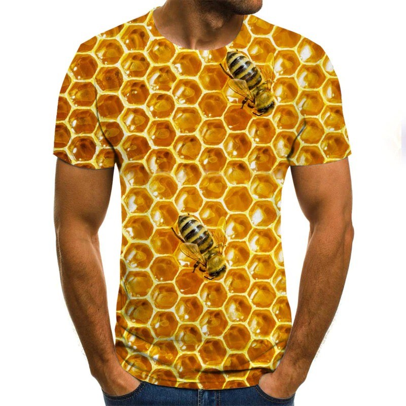 Camiseta Abeja 3D para Hombre | Diseño Original de Panal