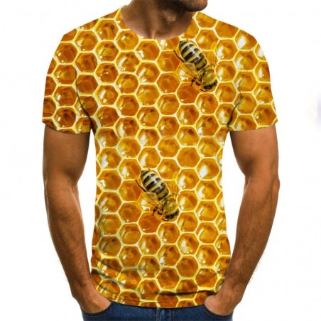 Camiseta Abeja 3D para Hombre | Diseño Original de Panal
