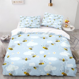 Ensemble de Literie Couette Abeille avec abeilles et Nuages