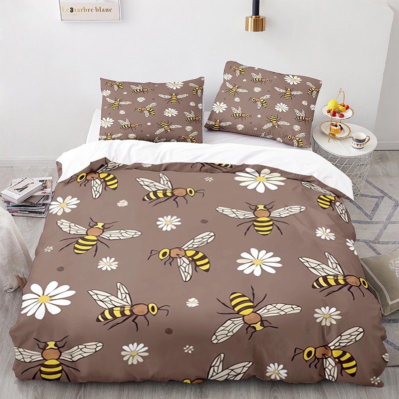 Ensemble de Literie Couette Abeille avec grandes Abeilles Volantes