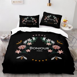 Ensemble de Literie Couette Abeille et Couronne de fleurs