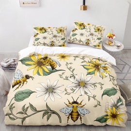 Ensemble de Literie Couette Abeille et Tournesols