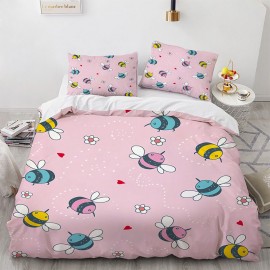 Ensemble de Literie Couette Abeille avec Abeilles Multicolores