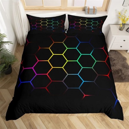 Housse de couette abeille nid d'abeilleformes hexagone géométrique - modèle 1