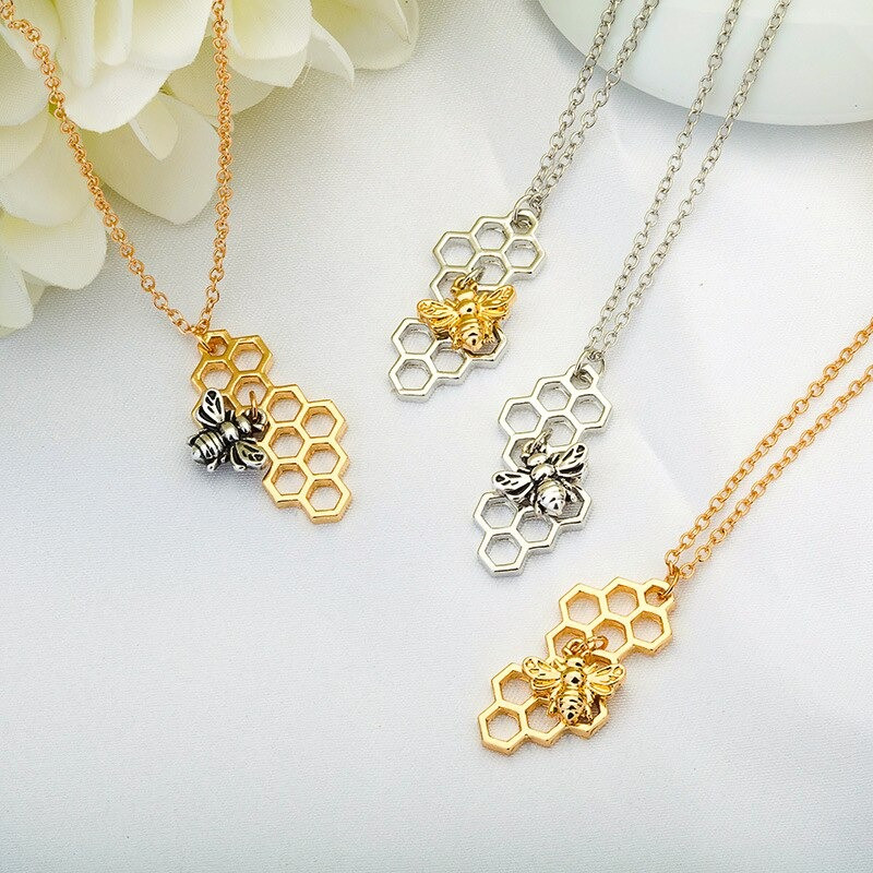 Colgante Panal de Abeja - Joya Original en Oro o Plata