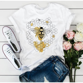 Camiseta de abeja con círculo de panal | Idea Regalo Original